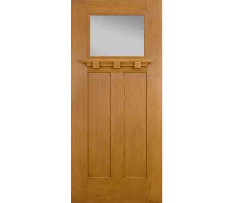 Portland Craftsman Light Fiberglass Entry Door